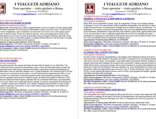 Calendario visite guidate e visite teatralizzate Giugno 2024