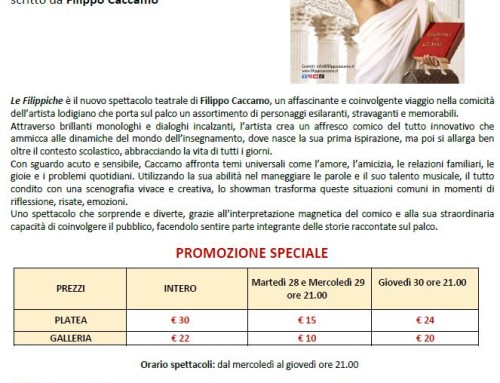 Teatro Parioli Costanzo – Promo in esclusiva per voi LE FILIPPICHE