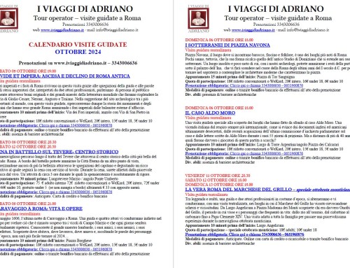 Calendario visite guidate e visite teatralizzate ottobre 2024